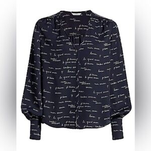 Joie 100% Silk L’amour Black Shirt